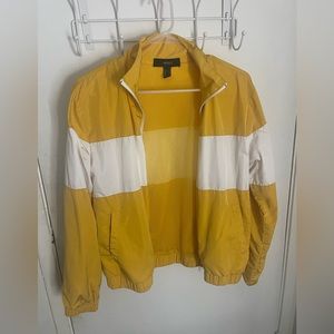 Forever 21 yellow and white windbreaker jacket